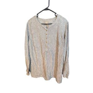 Duluth Trading Co. XL Hemp & Organic Cotton Striped Henley Shirt